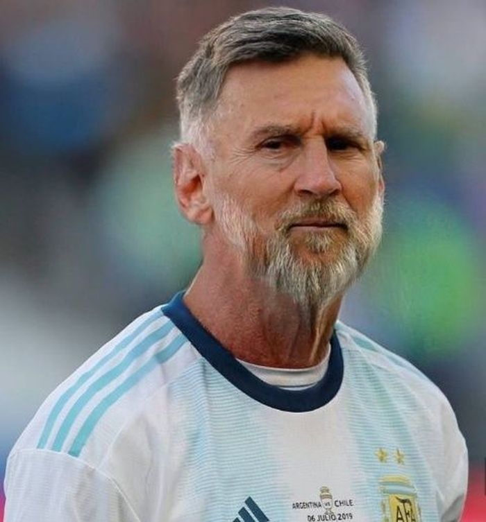 Lionel Messi dengan aplikasi FaceApp