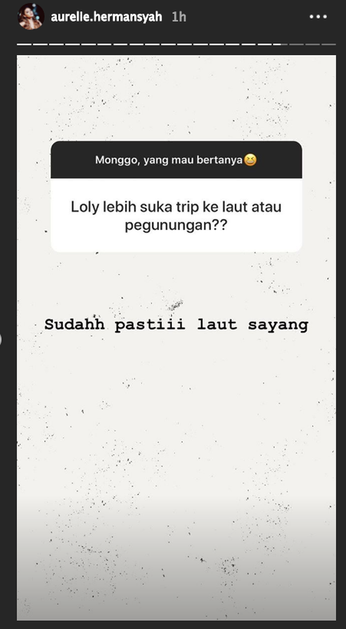 Unggahan Insta Stories Aurel Hermansyah