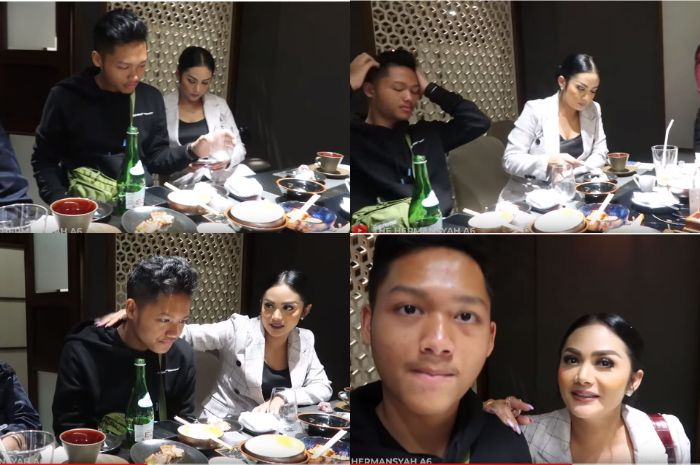 Azriel makan bersama Krisdayanti