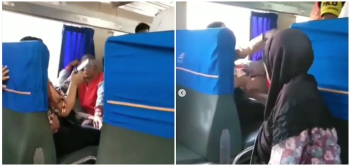 Viral Video Ibu-ibu Ngamuk dan Teriak Histeris di Dalam Kereta Saat Petugas Periksa Tiketnya
