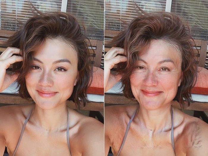 Agnezmo dengan unggahan faceapp nya 
