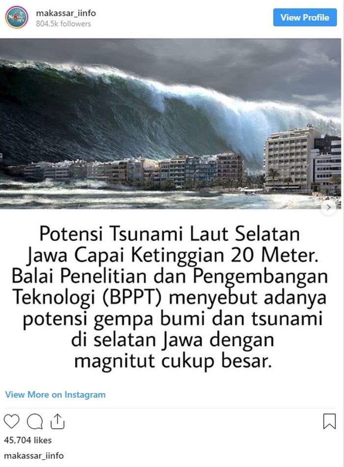 Viral Potensi Adanya Tsunami Di Laut Jawa Begini Penjelasan