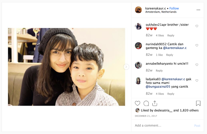 Kedekatan putri sambung Bunga Zainal dengan adik-adiknya