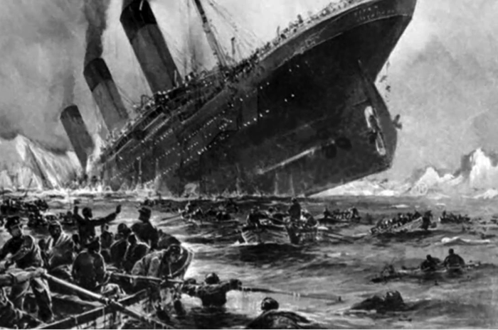 Ilustrasi tenggelamnya kapal Titanic