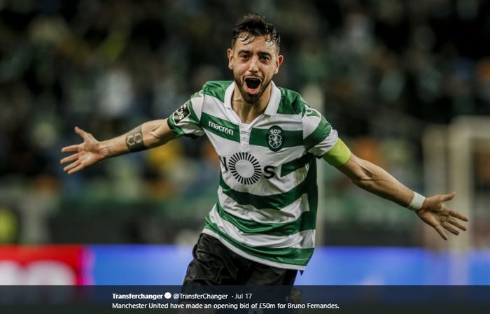 Gelandang Sporting CP, Bruno Fernandes, yang tengah diincar Manchester United.