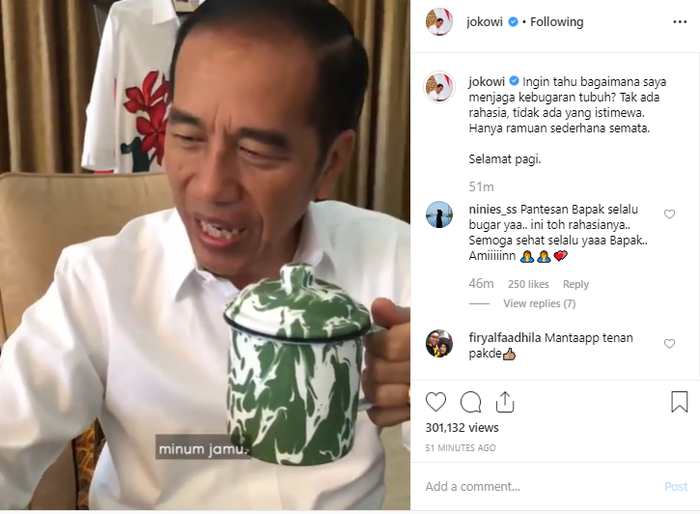 Jokowi hobi minum jamu untuk kebugaran tubuh