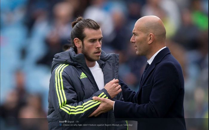 Gareth Bale (kiri) dan Zinedine Zidane.