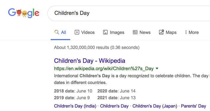 Berit seputar Hari Anak akan muncul saat kita klik doodle spesial Hari Anak Nasional