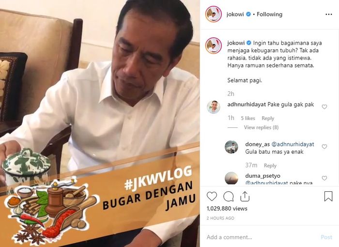 Resep jamu ala Jokowi