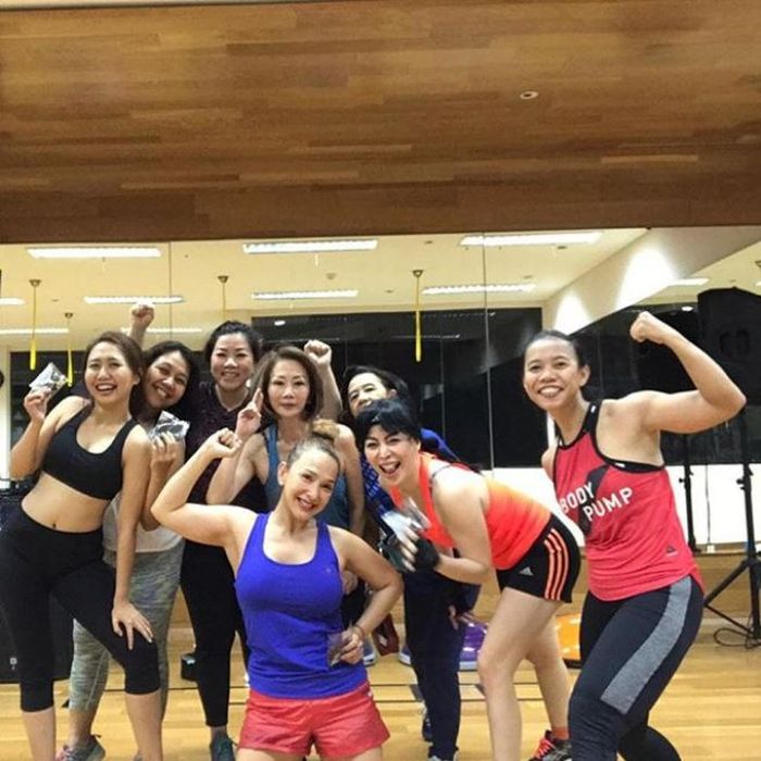 Kiki Fatmal olahraga body pump