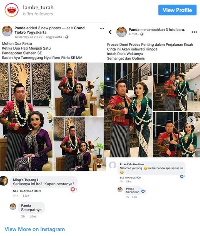 Foto prewedding Roro Fitria dengan Pandapotan