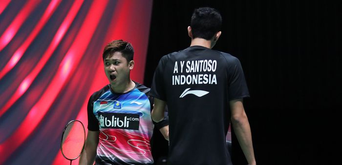 Pasangan ganda putra Indonesia, Wahyu Nayaka Arya Pankaryanira/Ade Yusuf Santoso.