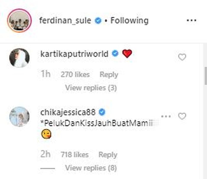 Dukungan selebriti pada unggahan Sule