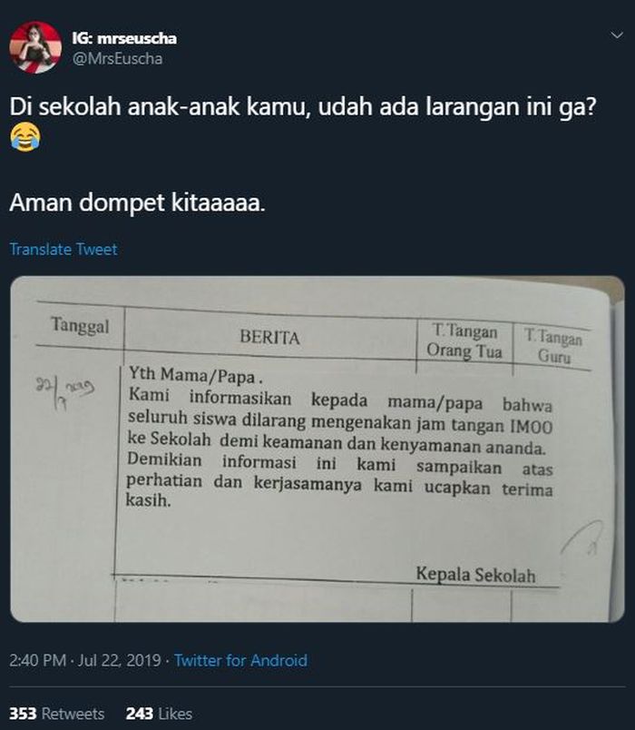 Komentar soal larangan Imoo