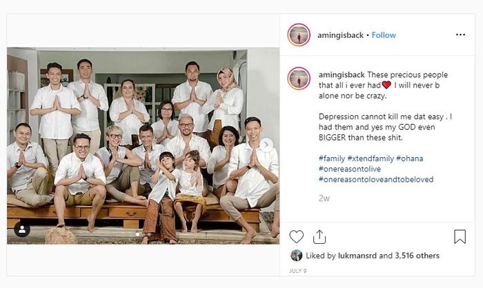 Unggahan Instagram Aming