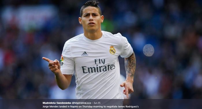 Gelandang serang Real Madrid asal Kolombia yang baru saja kembali dari peminjaman, James Rodriguez.