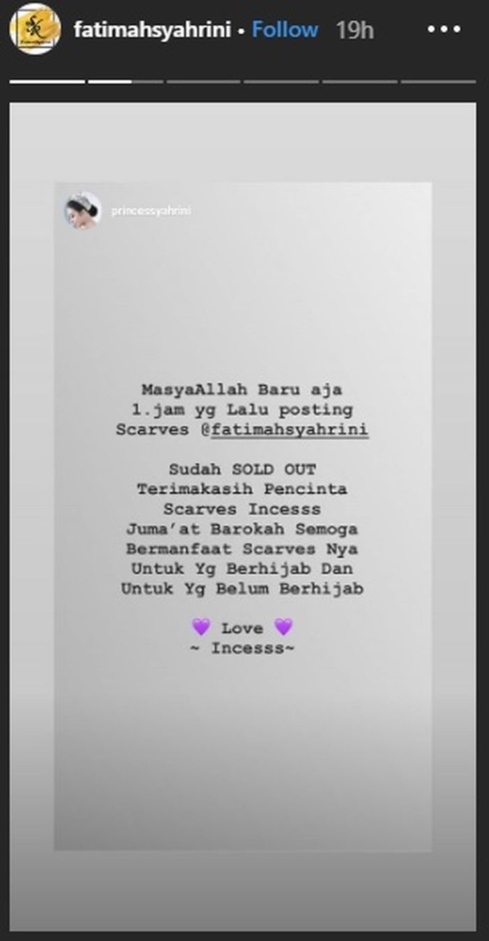 Kerudung Syahrini ludes terjual dalam waktu satu jam