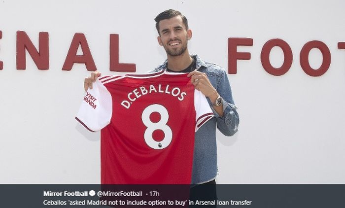 Gelandang baru Arsenal yang dipinjam dari Real Madrid, Dani Ceballos.