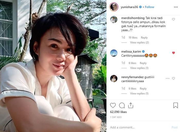 Penampilan Yuni Shara saat baru bangun tidur