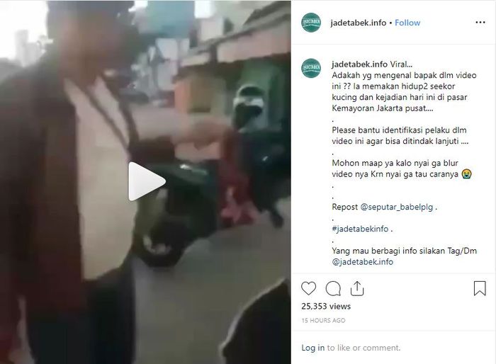 Aksi viral menjijikkan, pria makan kucing hidup-hidup