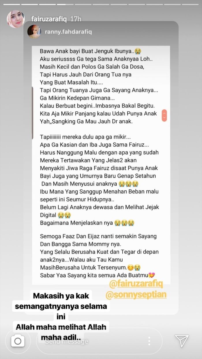 Tangkap layar Instagram.com/@fairuzarafiq