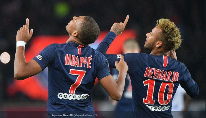 Duo penyerang Paris Saint-Germain (PSG) Kylian Mbappe dan Neymar.