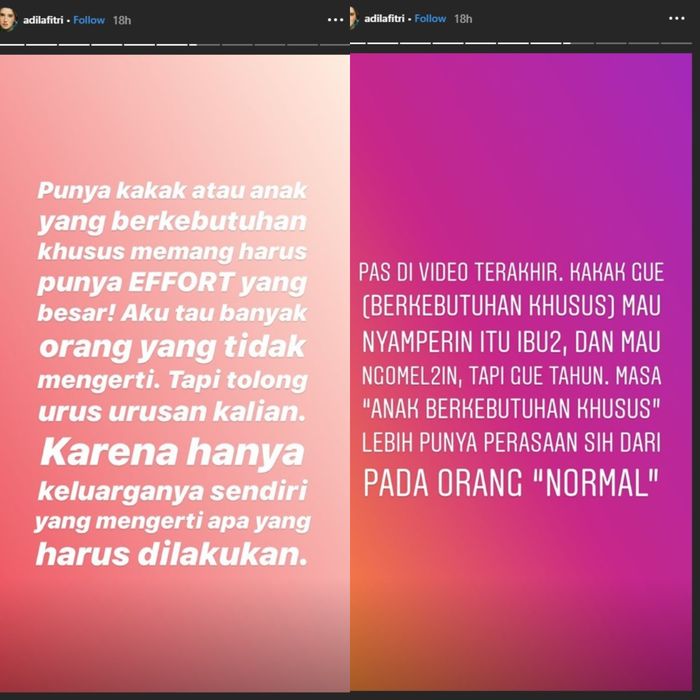 Curahan hati Adila Fitri