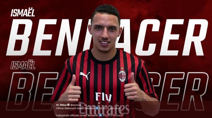 Poster peresmian Ismael Bennacer sebagai pemain baru AC Milan.