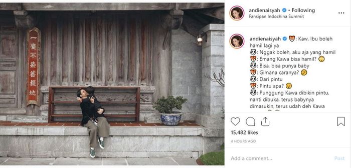 Andien bersama puteranya, Anaku Askara Biru