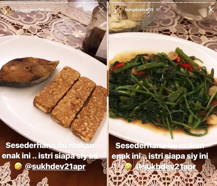Menu makan di rumah Bunga Zainal