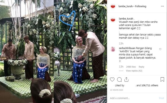 Upacara 7 bulanan istri Panji Trihatmodjo, <a href='https://kupang.tribunnews.com/tag/varsha-strauss' title='Varsha Strauss'>Varsha Strauss</a>