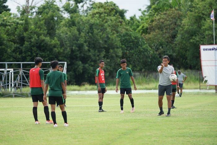 Latihan timnas U-15 Indonesia di Thailand, Kamis (8/8/2019).
