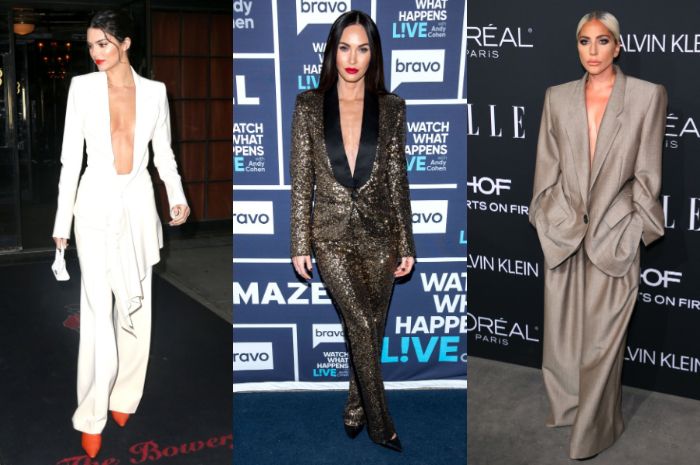 Kendall Jenner, Megan Fox, Lady Gaga tampil modis dengan blazer tanpa pakai bra