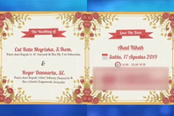 Undangan pernikahan Cut Meyriska dan Roger Danuarta
