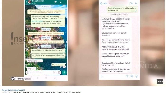 Isi percakapan WA Farhat Abbas (Tangkap Layar YouTube TransTV Official)