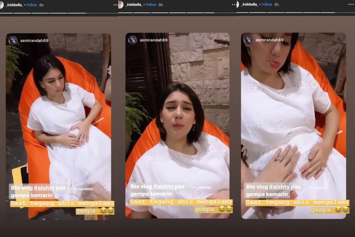 Irish Bella mengalami kemalangan saat gempa