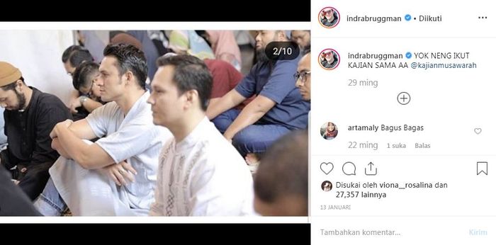 Indra Bruggman kerap mengikuti kajian keagamaan