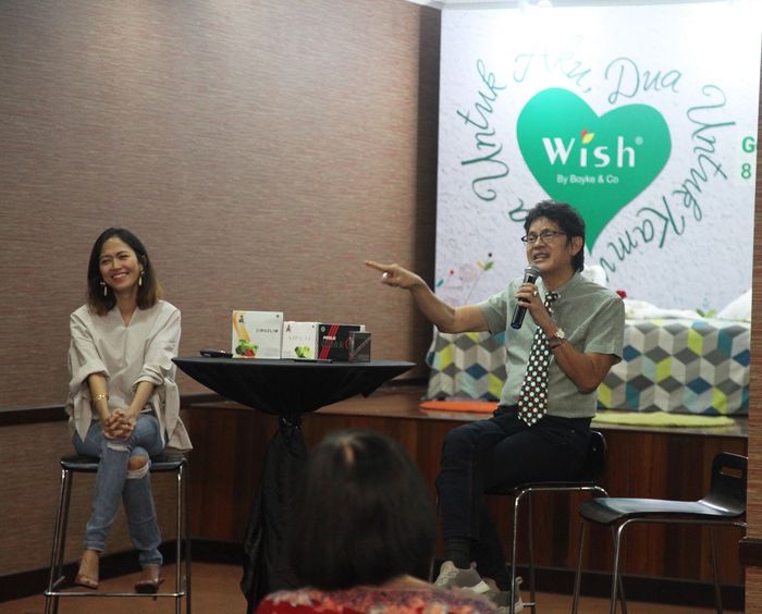  Dr. Boyke Dian Nugraha, SpOG, MARS, dalam acara peluncuran produk baru WISH di Blok M Square, Jakarta Selatan, Kamis (8/8/2019).