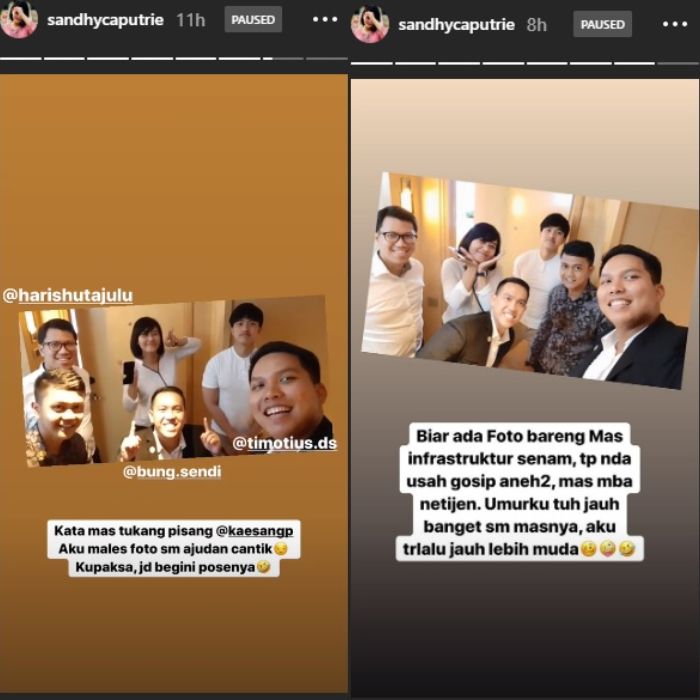 Unggahan Insta Story Sandhyca Putrie