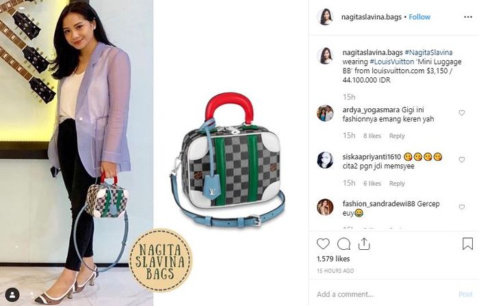 Tas yang dikenakan Gigi saat datang ke konser Afgan