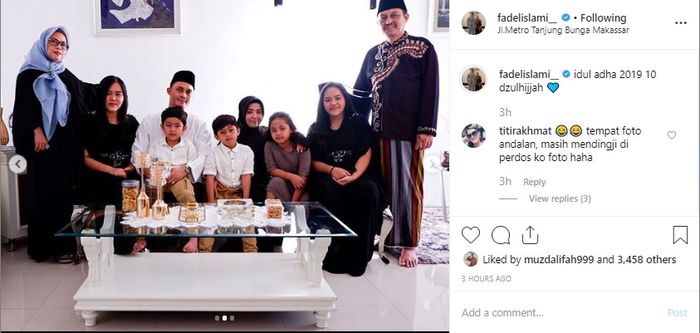 Fadel Islami rayakan Idul Adha 2019 bersama keluarga di Makassar.