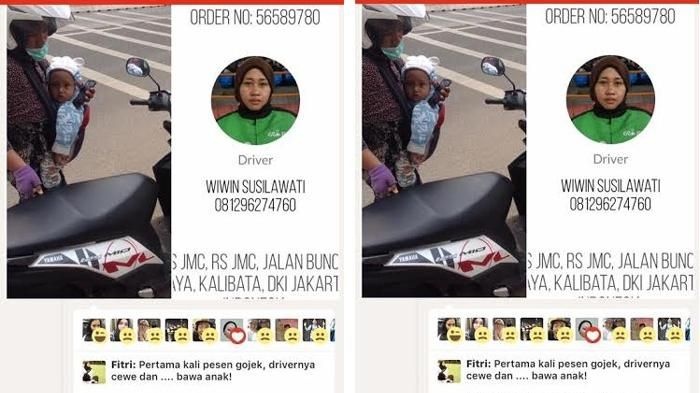 Tak punya tempat tinggal, driver ojol ini rela bawa anaknya