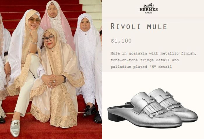 Syahrini terlihat memakai sepatu mewah dari brand Hermes