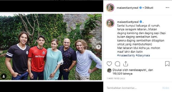 Potret Maia Estianty saat perayaan Idul Adha