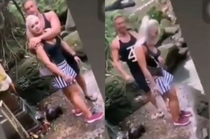 Kedua pelaku yang melakukan pelecehan tempat suci di Bali
