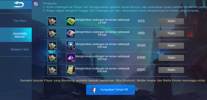 Event Assemble Warrior di Mobile Legends