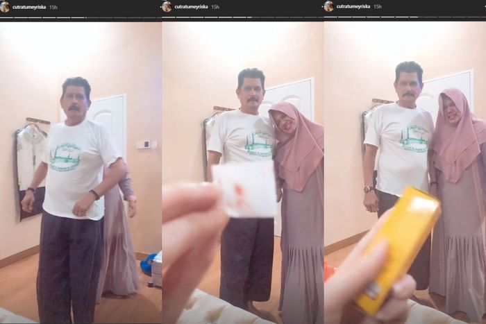 Ayah Cut Meyriska tampak panik saat anaknya terluka