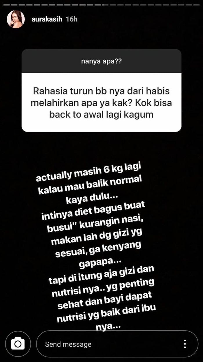 Tips diet ala Aura Kasih untuk netizen bertanya padanya