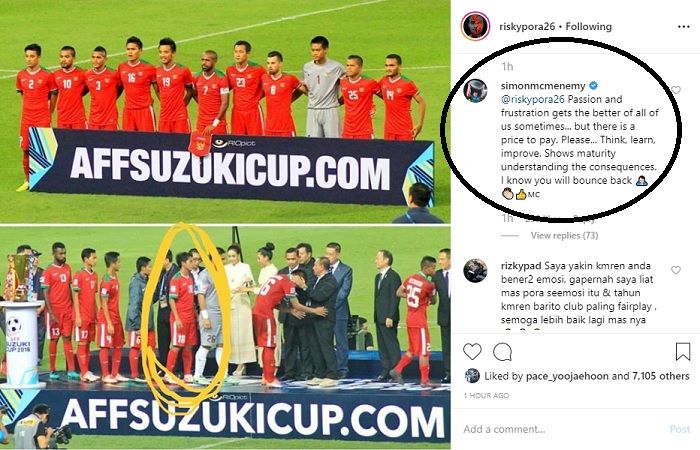 Komentar sekaligus wejangan Simon McMenemy untuk Rizky Pora.