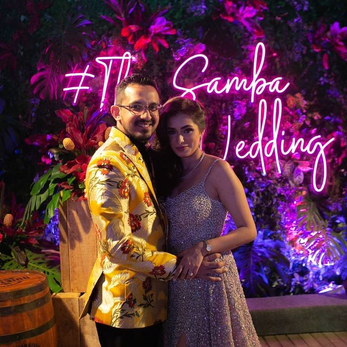 Pengantin yang berbahagia, Amrit Punjabi dan Sanjana Hira.